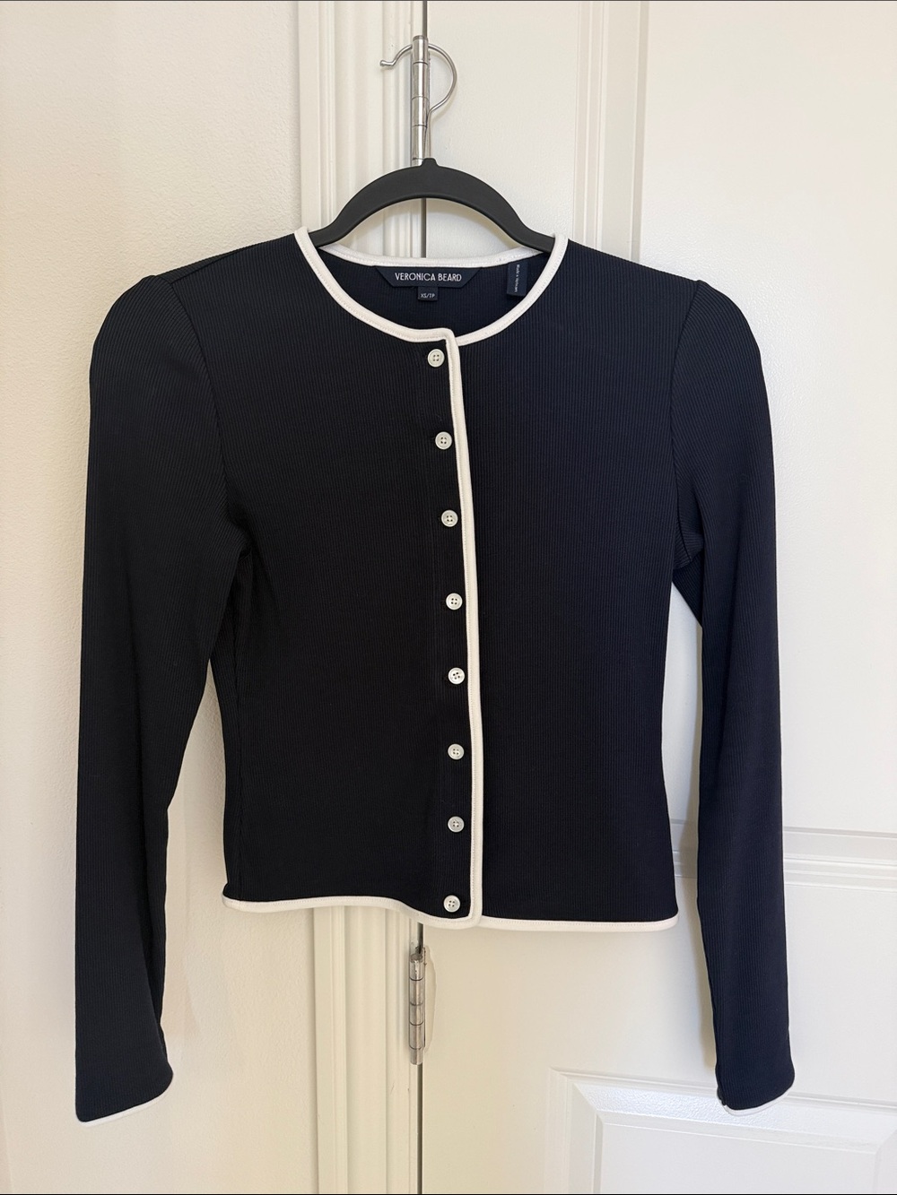 Veronica Beard Navy and White Cardigan